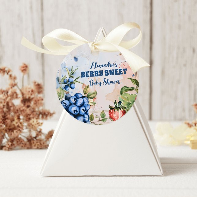 Berry Sweet  Wild Berries Baby Shower Classic Round Sticker (Creator Uploaded)