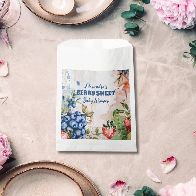 Berry Sweet  Wild Berries & Flowers Baby Shower Favour Bag (Creator Uploaded)