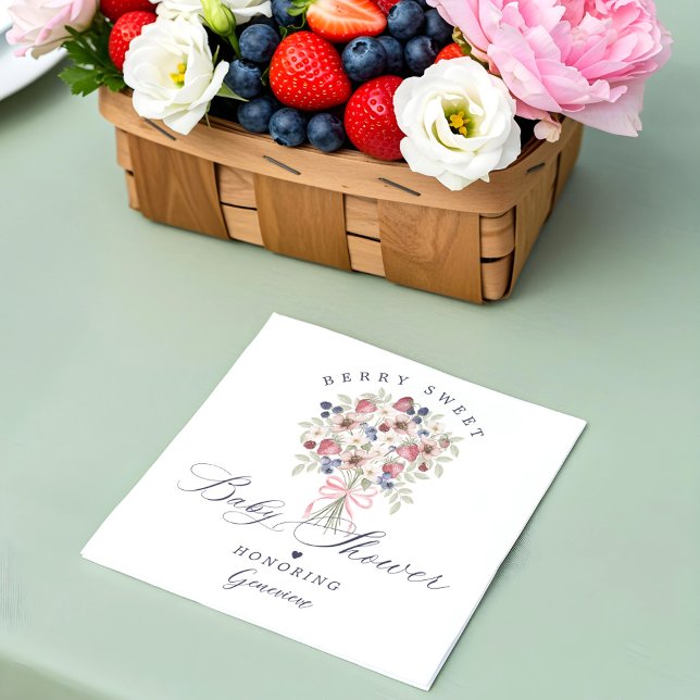 Berry Sweet Wild Berry Floral Bouquet Baby Shower Napkin (Berry Sweet Wild Berry Floral Bouquet Baby Shower Napkins)