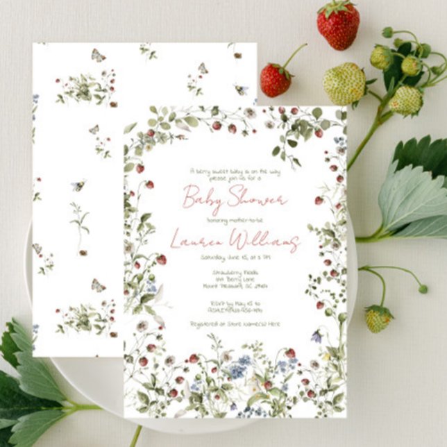 Berry Sweet Wildflower Watercolor Baby Shower Invitation (Baby Shower Invitation!)