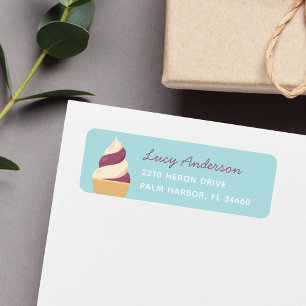 Berry Swirl Ice Cream Return Address Label