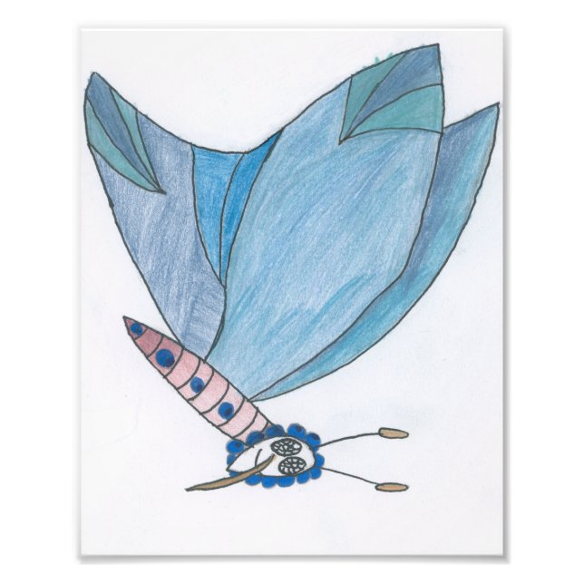 Berry the blueberry butterfly photo print (Front)