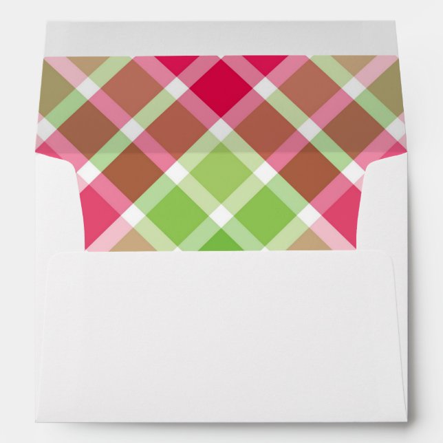 Berry Themed Coordinating Red Green Plaid Envelope (Back (Bottom))