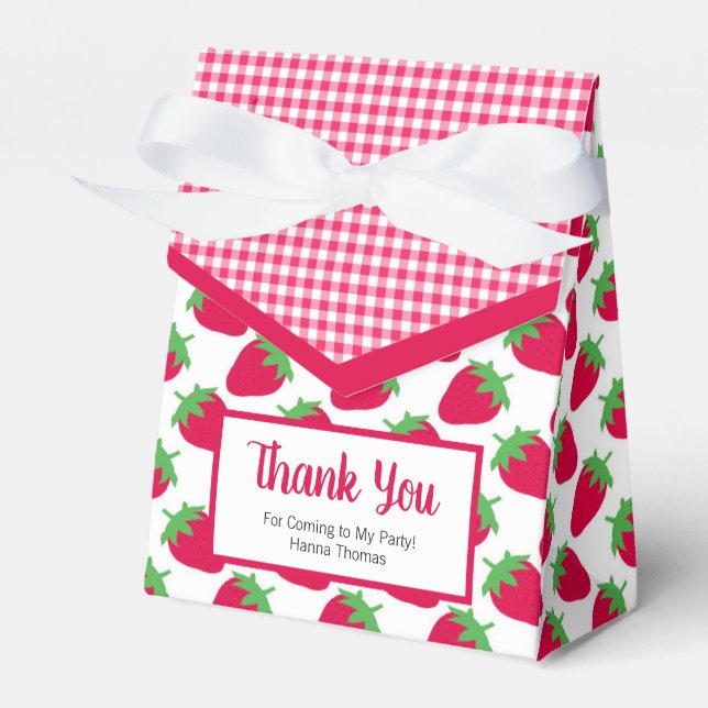 Berry Themed Strawberry Birthday Party Favour Box (Front Side)