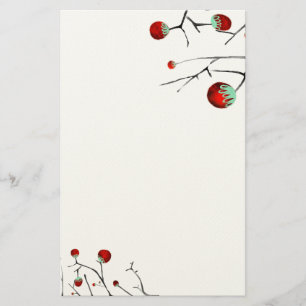 Berry tree embossed finish art paper stationery