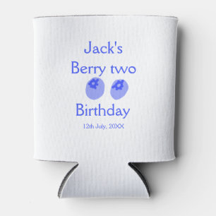 Berry two birthday blue berry add name date kids r can cooler