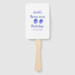 Berry two birthday blue berry add name date kids r hand fan