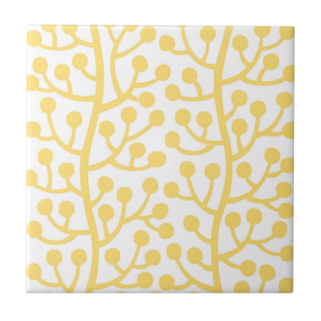 Berry Vine Pattern Ceramic Tile (Front)