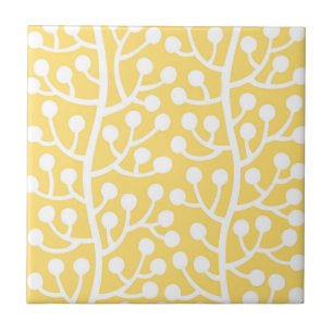 Berry Vine Pattern Ceramic Tile