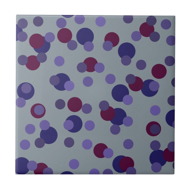 Berry, Violet and Purple dots Ceramic Tile (Front)