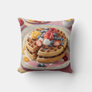 Berry Waffle Breakfast Plate Cushion