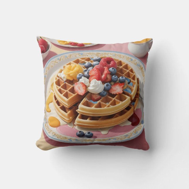 Berry Waffle Breakfast Plate Cushion (Front)