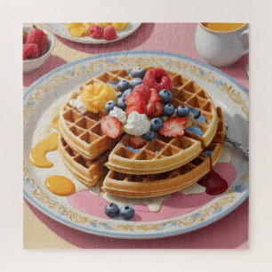 Berry Waffle Breakfast Plate Jigsaw Puzzle