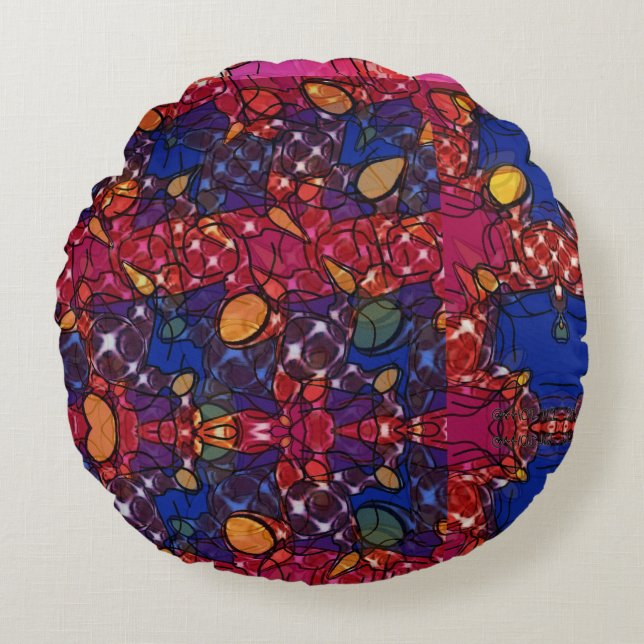 Berry Wall Round Cushion (Front)
