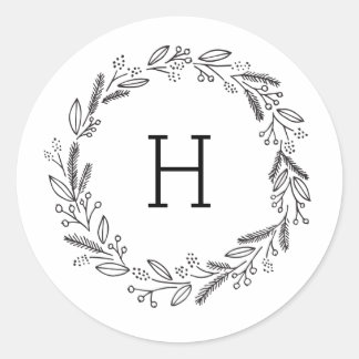 Berry Wreath Letter Sticker 
