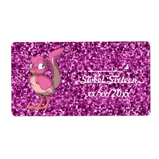 Berry Yogurt Reptilian Bird Wine or Water Bottle 2 Shipping Label