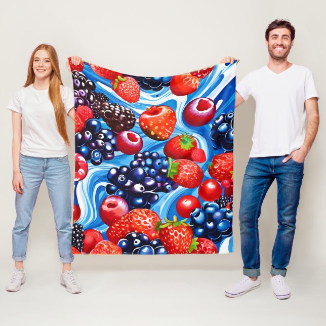 Berrylicious Blue Dream Fleece Blanket (In Situ)