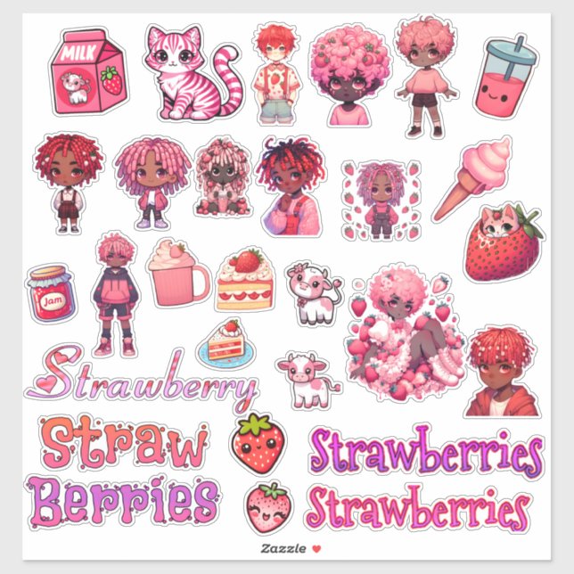 Berrylicious Delights: 30-Piece Strawberry Theme  (Sheet)