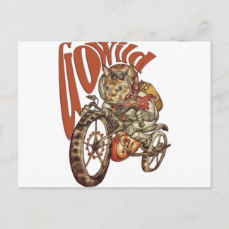 Berserk Steampunk Motorcycle Cat Go Wild T-Shirt.p Postcard