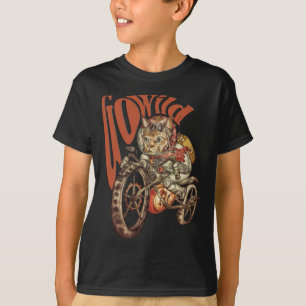 Berserk Steampunk Motorcycle Cat Go Wild T-Shirt.p T-Shirt