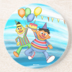 Bert and Ernie Birthday Balloons Coaster