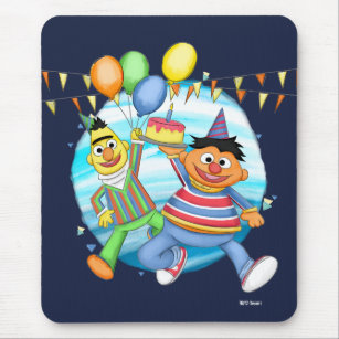 Bert and Ernie Birthday Balloons Mouse Pad