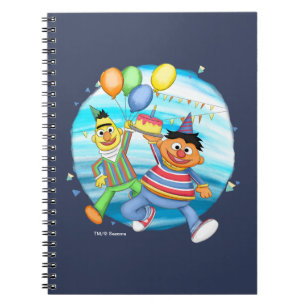 Bert and Ernie Birthday Balloons Notebook