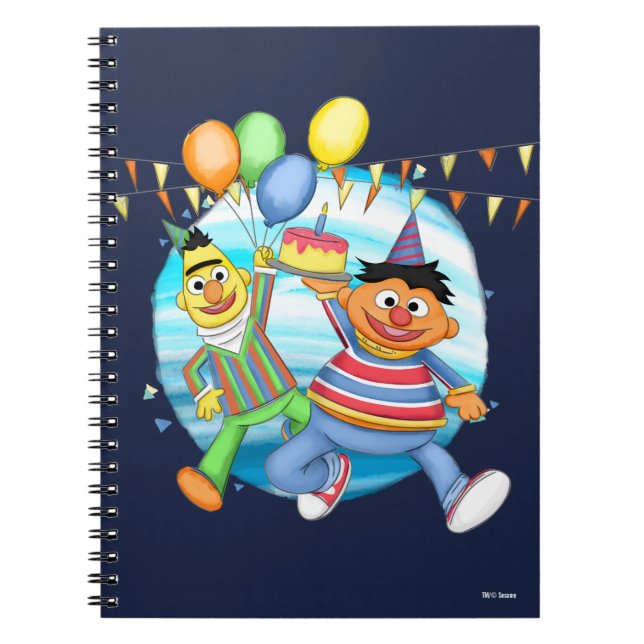 Bert and Ernie Birthday Balloons Notebook (Front)