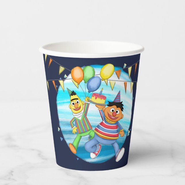 Bert and Ernie Birthday Balloons Paper Cups (Front)
