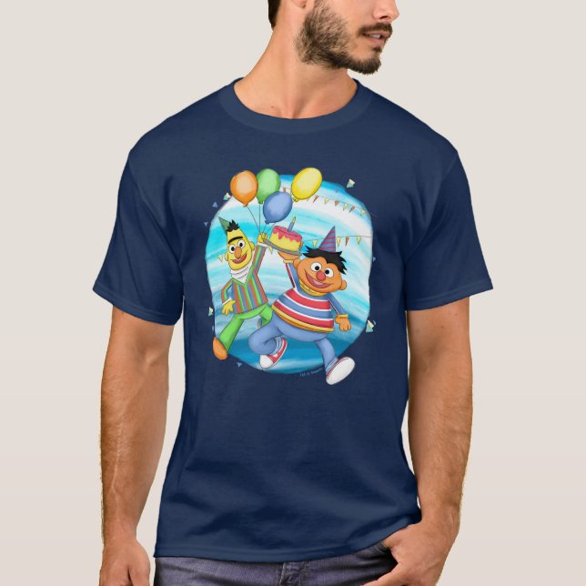 Bert and Ernie Birthday Balloons T-Shirt (Front)