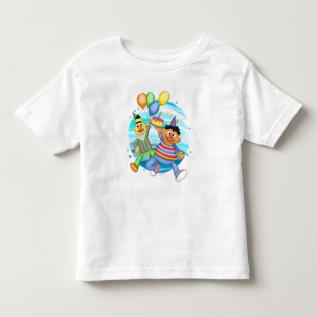 Bert and Ernie Birthday Balloons Toddler T-Shirt (Front)