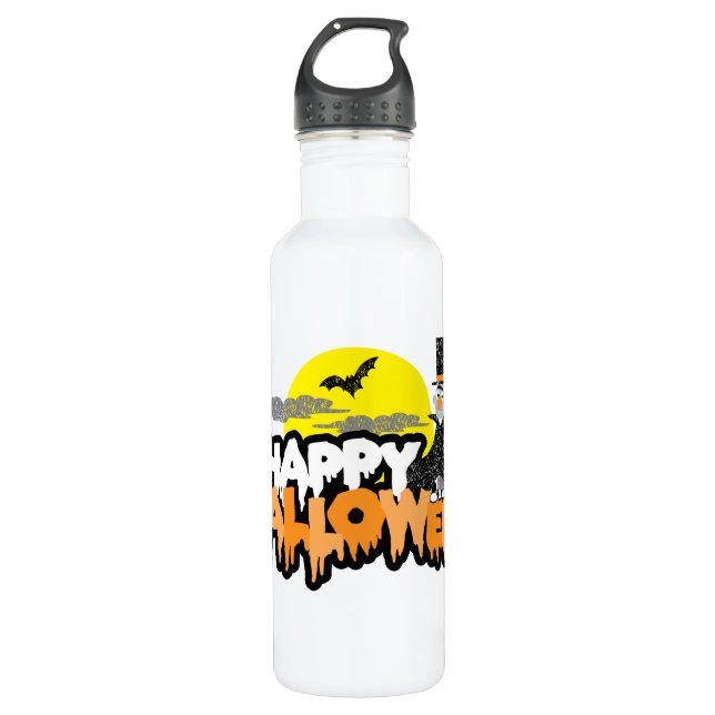 Bert and Ernie | Happy Halloween 710 Ml Water Bottle (Front)