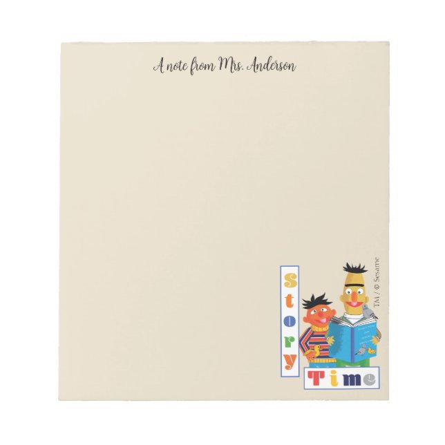 Bert and Ernie Librarian Story Time Notepad (Front)