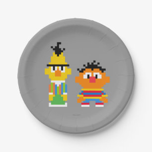Bert and Ernie Pixel Art Paper Plate
