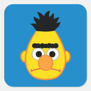 Bert Angry Face Square Sticker