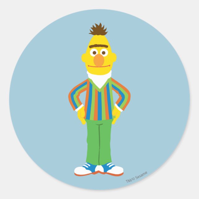 Bert Standing Classic Round Sticker (Front)