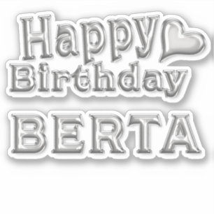 Berta Happy Birthday silver Sticker