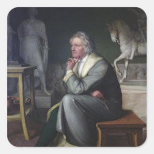 Bertel Thorvaldsen in his studio at Rome, 1834 Square Sticker