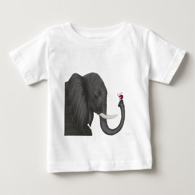 Bertha The Adorable Elephant And Cute Ladybug Baby T-Shirt (Front)