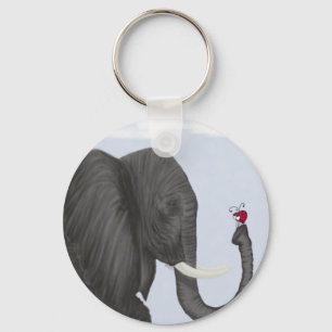 Bertha The Adorable Elephant And Cute Ladybug Key Ring