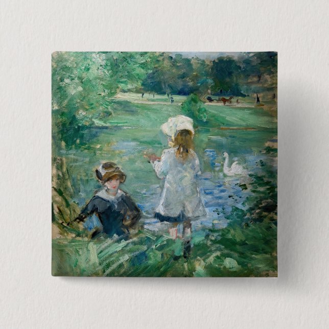 Berthe Morisot - Beside a Lake 15 Cm Square Badge (Front)