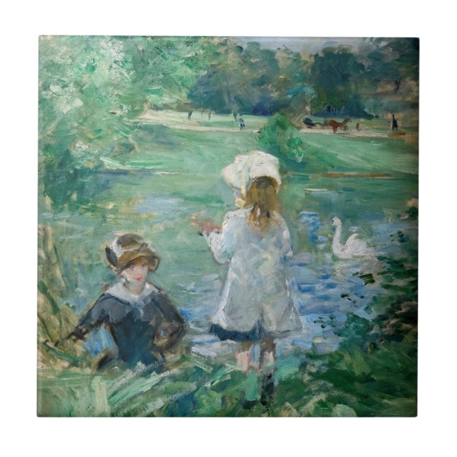 Berthe Morisot - Beside a Lake Ceramic Tile (Front)