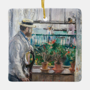 Berthe Morisot - Eugene Manet on the Isle of Wight Ceramic Ornament