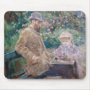 Berthe Morisot - Eugene Manet with his daughter Mouse Pad