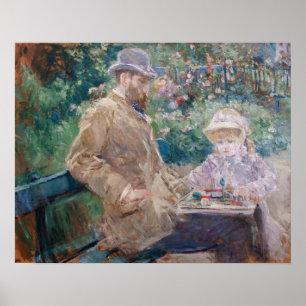 Berthe Morisot - Eugene Manet with his daughter Poster