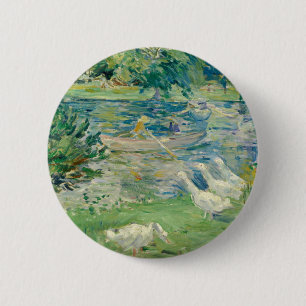 Berthe Morisot - Girl In A Boat With Geese 6 Cm Round Badge