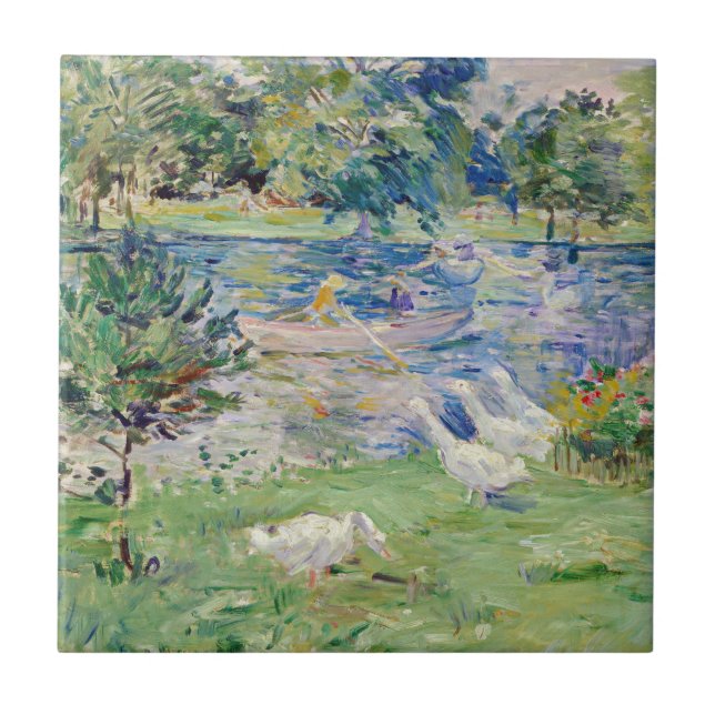 Berthe Morisot - Girl in a Boat with Geese Ceramic Tile (Front)