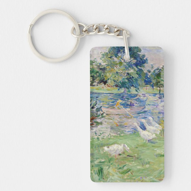 Berthe Morisot - Girl in a Boat with Geese Key Ring (Front)