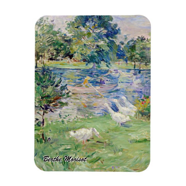 Berthe Morisot - Girl in a Boat with Geese Magnet (Vertical)