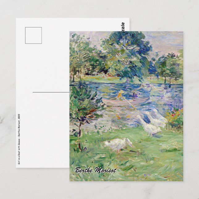 Berthe Morisot - Girl in a Boat with Geese Postcard (Front/Back)